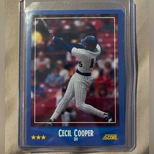 VINTAGE Cecil Cooper 1988 Milwaukee Brewers Score MLB Baseball Trading Card